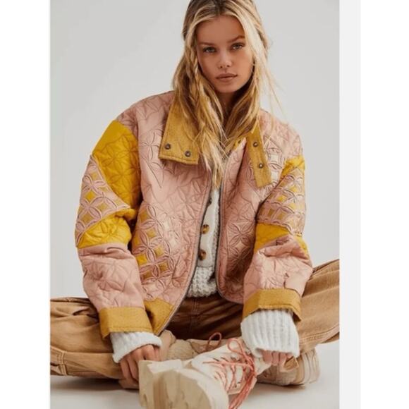 Free People Jackets & Blazers - Free People Bali Ditzy Diamond Jacket NWOT XS Oversized